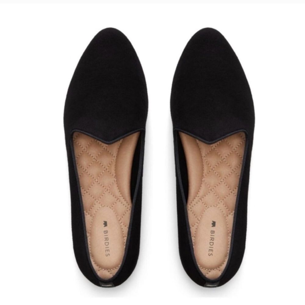Birdies Heron flats Loafers Black Velvet Size 7.5